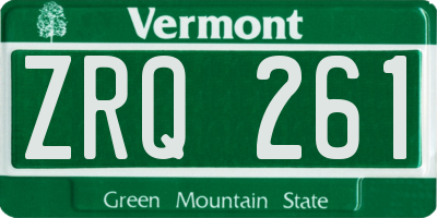 VT license plate ZRQ261