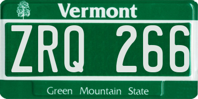 VT license plate ZRQ266