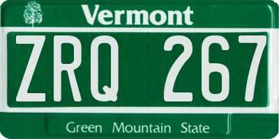 VT license plate ZRQ267