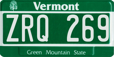 VT license plate ZRQ269