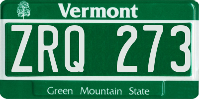 VT license plate ZRQ273