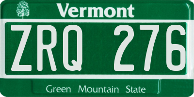VT license plate ZRQ276