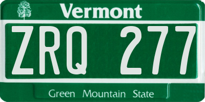 VT license plate ZRQ277