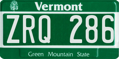 VT license plate ZRQ286