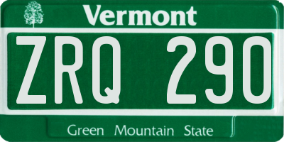 VT license plate ZRQ290