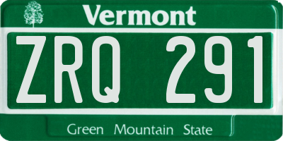 VT license plate ZRQ291