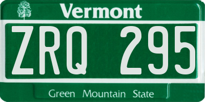 VT license plate ZRQ295