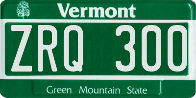 VT license plate ZRQ300