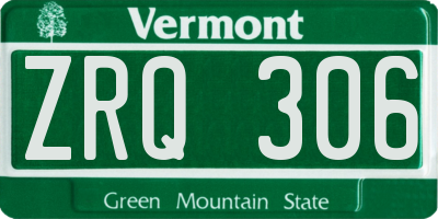 VT license plate ZRQ306