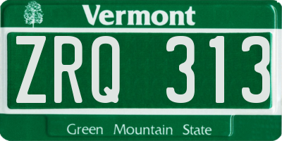 VT license plate ZRQ313
