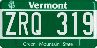 VT license plate ZRQ319