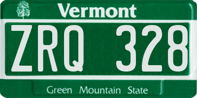 VT license plate ZRQ328