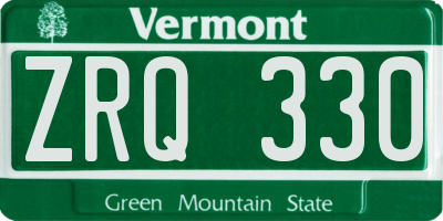 VT license plate ZRQ330