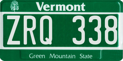VT license plate ZRQ338