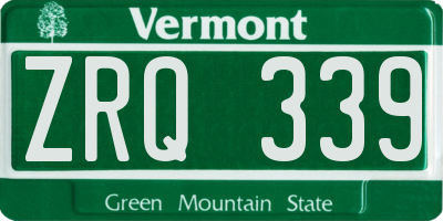VT license plate ZRQ339