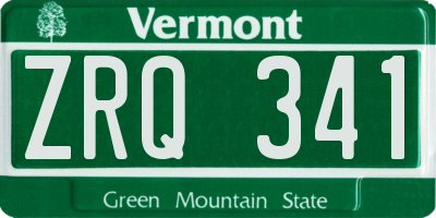 VT license plate ZRQ341