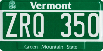 VT license plate ZRQ350