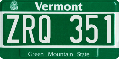 VT license plate ZRQ351