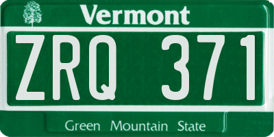 VT license plate ZRQ371