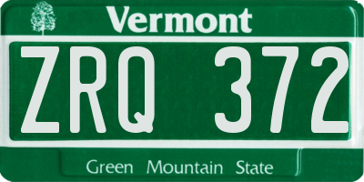 VT license plate ZRQ372