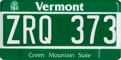 VT license plate ZRQ373