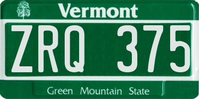VT license plate ZRQ375