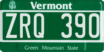 VT license plate ZRQ390