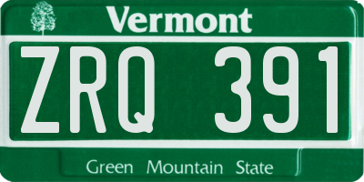 VT license plate ZRQ391