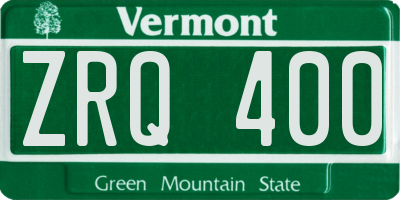 VT license plate ZRQ400