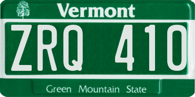 VT license plate ZRQ410