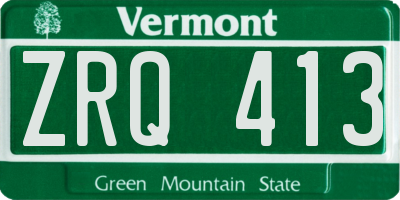VT license plate ZRQ413