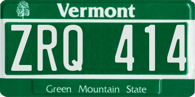 VT license plate ZRQ414