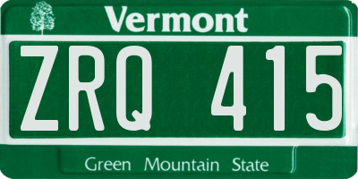 VT license plate ZRQ415