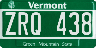 VT license plate ZRQ438