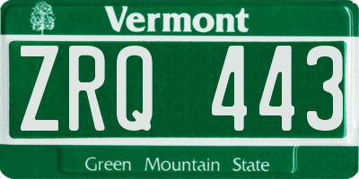 VT license plate ZRQ443