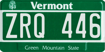 VT license plate ZRQ446