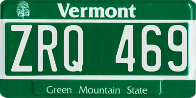VT license plate ZRQ469