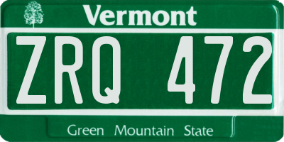 VT license plate ZRQ472