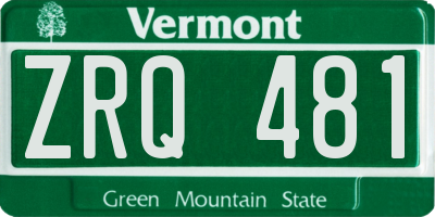 VT license plate ZRQ481