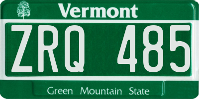 VT license plate ZRQ485