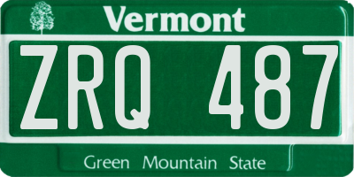 VT license plate ZRQ487