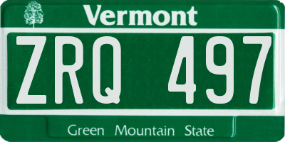 VT license plate ZRQ497