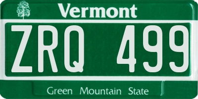 VT license plate ZRQ499
