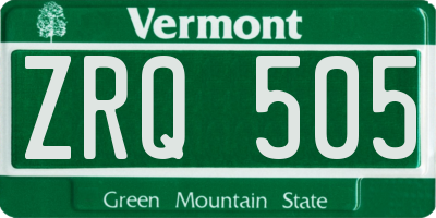 VT license plate ZRQ505