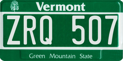 VT license plate ZRQ507