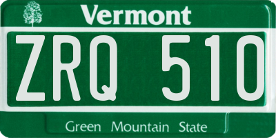 VT license plate ZRQ510