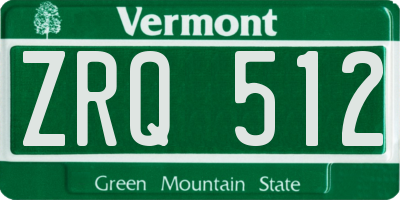 VT license plate ZRQ512