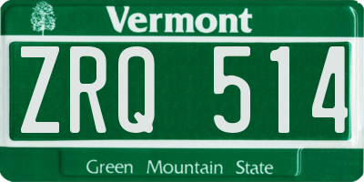 VT license plate ZRQ514