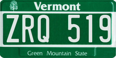 VT license plate ZRQ519