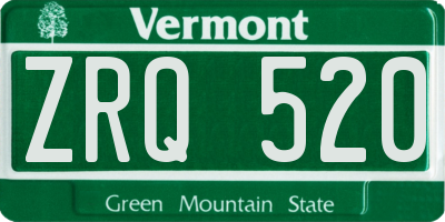 VT license plate ZRQ520